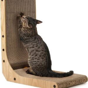 Cat scratch pad with wall mount and toy ball
