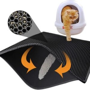 Cat litter mat with double layer honeycomb trapping design