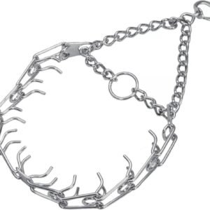 Dog training collar with prong design and adjustable links