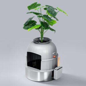 Hidden Potted Plant Stainless Steel Cat Litter Box