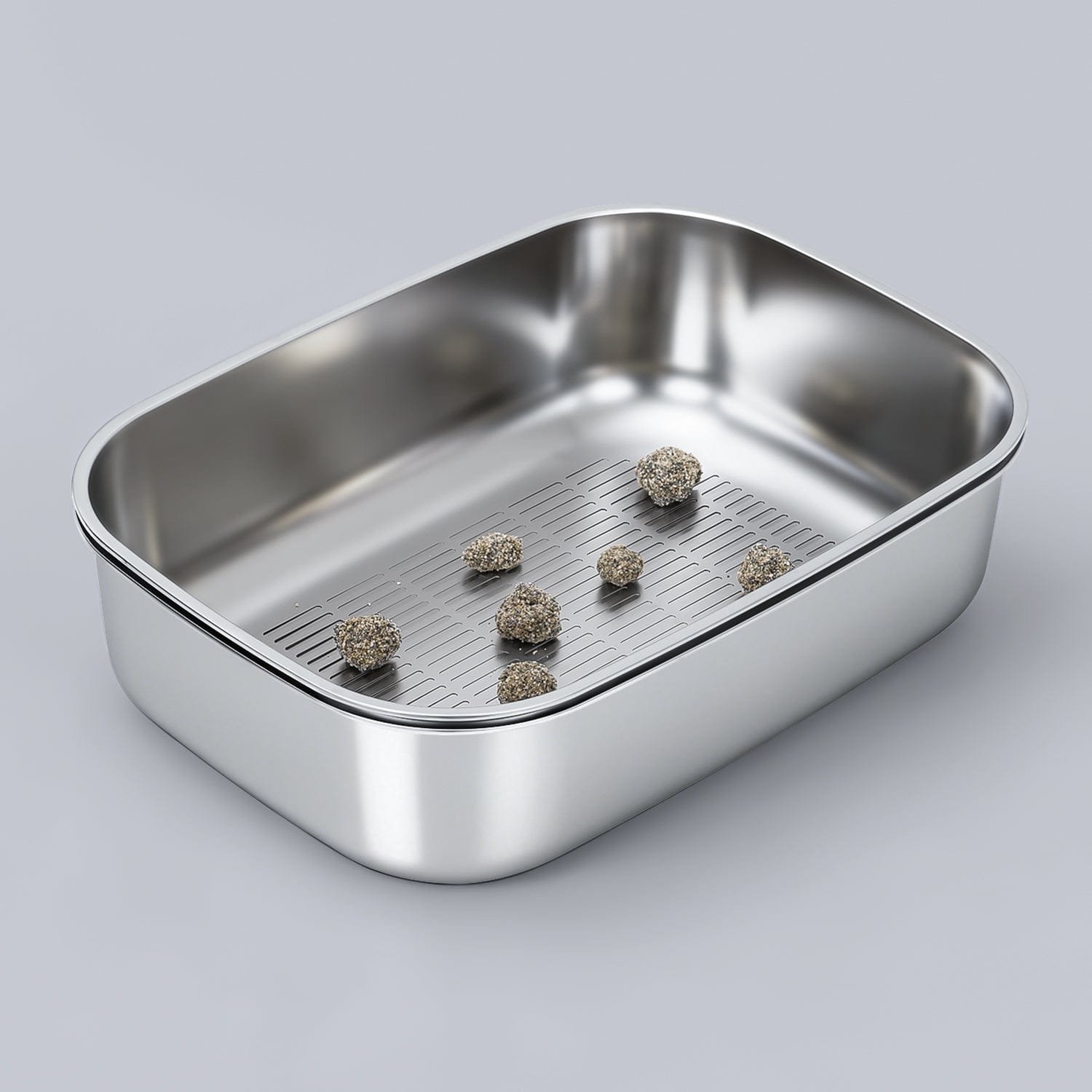 XL Enclosed Stainless Steel Sifting Cat Litter Box for Clumping Litter - Image 5