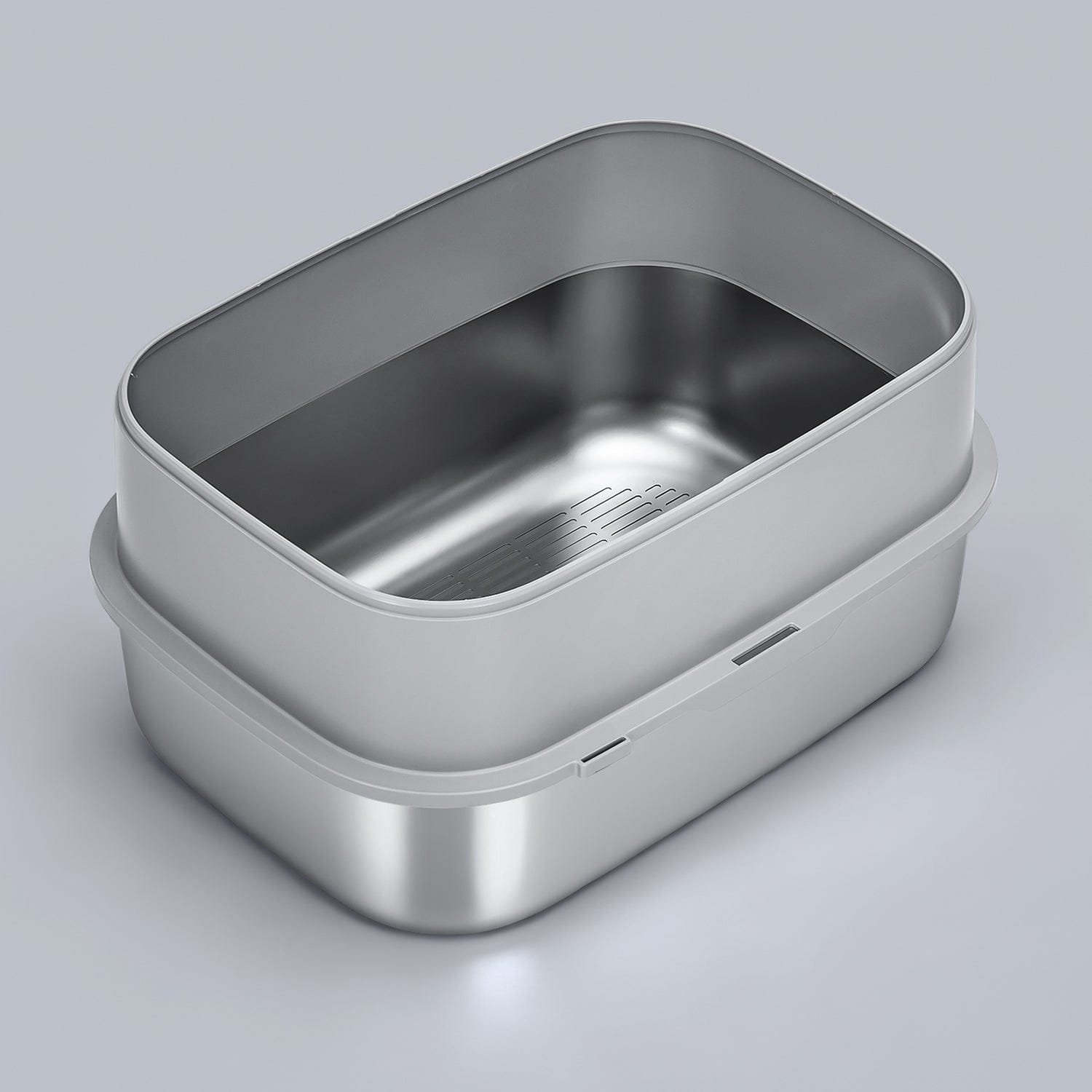 XL Enclosed Stainless Steel Sifting Cat Litter Box for Clumping Litter - Image 6