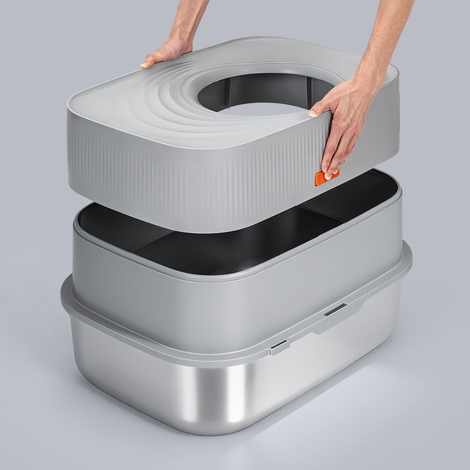 XL Enclosed Stainless Steel Sifting Cat Litter Box for Clumping Litter - Image 9