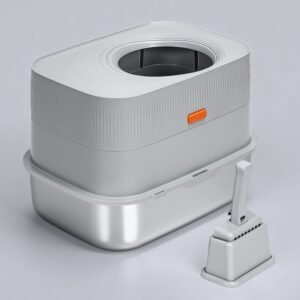 Alternative view of XL Enclosed Stainless Steel Sifting Cat Litter Box for Clumping Litter