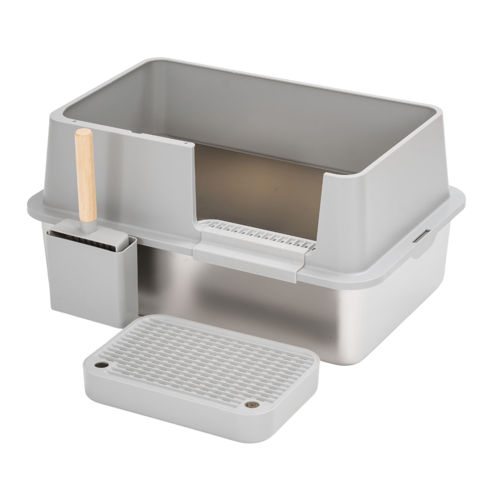 XL Enclosed Stainless Steel Cat Litter Box – Model E - Image 5