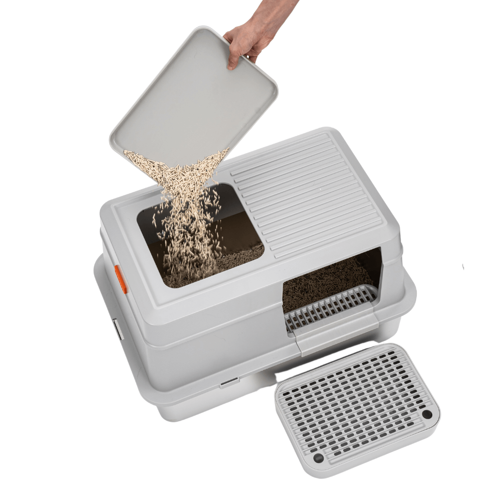 XL Enclosed Stainless Steel Cat Litter Box – Model E - Image 4