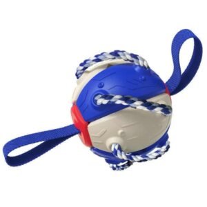 Durable Interactive Dog Ball Chew Toy for Fetch & Tug Play